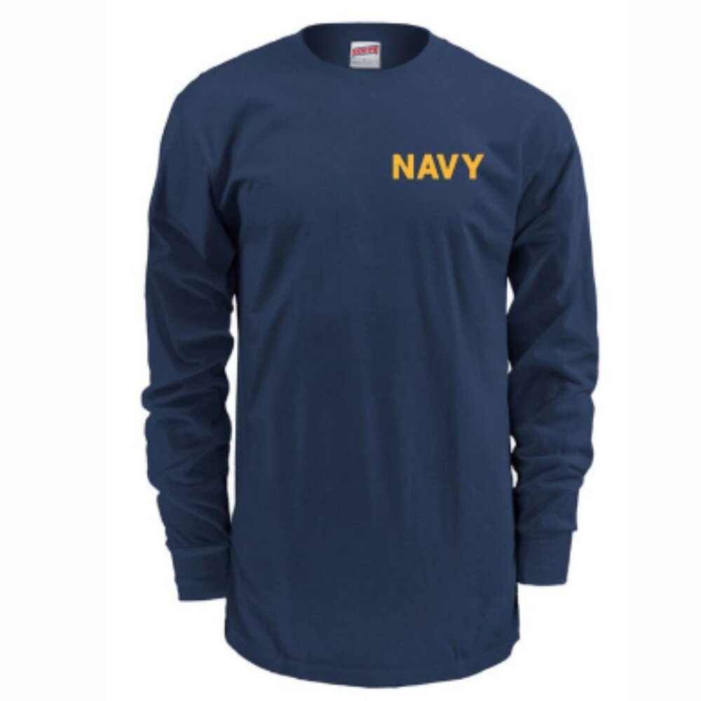 Navy Long Sleeve Navy Blue Crew Neck Shirt